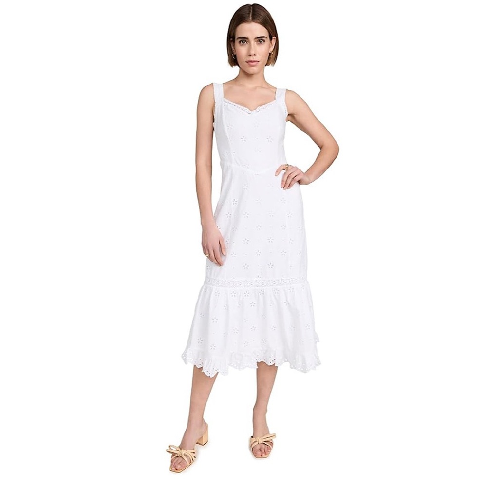 PAIGE Pallas Eyelet Cotton Dress White 4